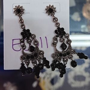 Elegant Black Chandelier Earrings